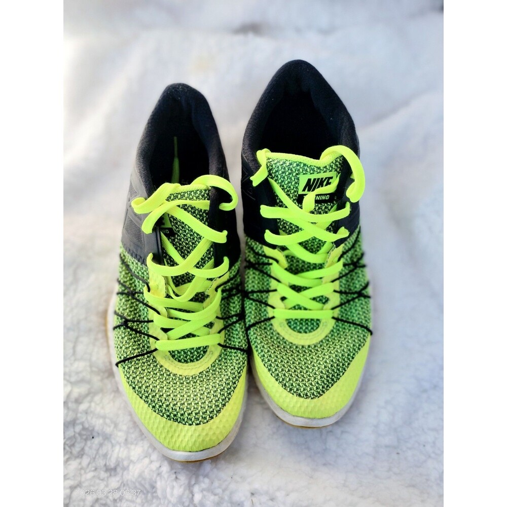 Nike Mens Sz 9.5 Neon Zoom Flyknit Black & White Trainers 844803-008 Shoes